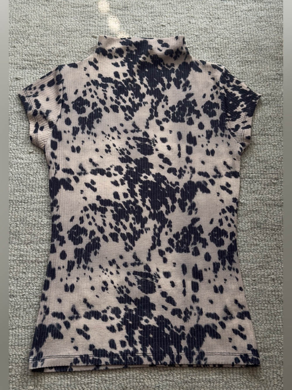 Topshop Cow Print Mock neck tee
